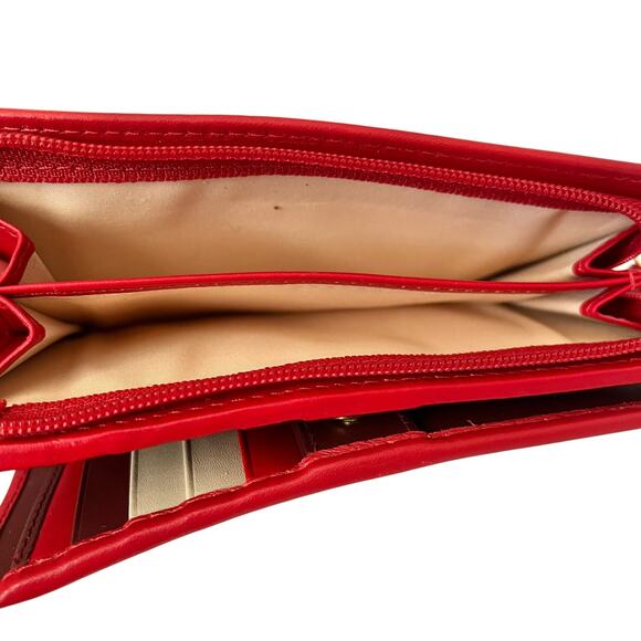 NWOT Radley London Red Leather Shadow Medium Bi-Fold Wallet - Picture 4 of 6